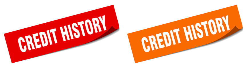 credit history paper peeler sign set. credit history sticker