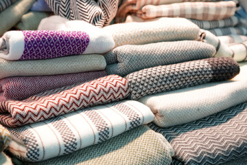 Cashmere scarf and fabric with traditional textures