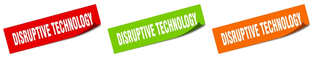disruptive technology paper peeler sign set. disruptive technology sticker