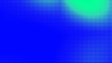 Dots halftone green blue color pattern gradient texture with technology digital background. Dots pop art comics with summer background.