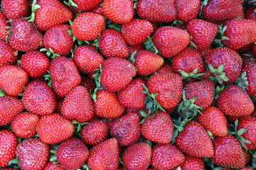 Strawberries full frame. Strawberry pattern.