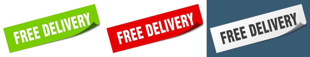 free delivery paper peeler sign set. free delivery sticker