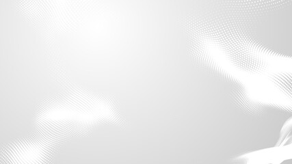 Dot white gray wave light technology texture background. Abstract big data digital concept. 3d rendering.