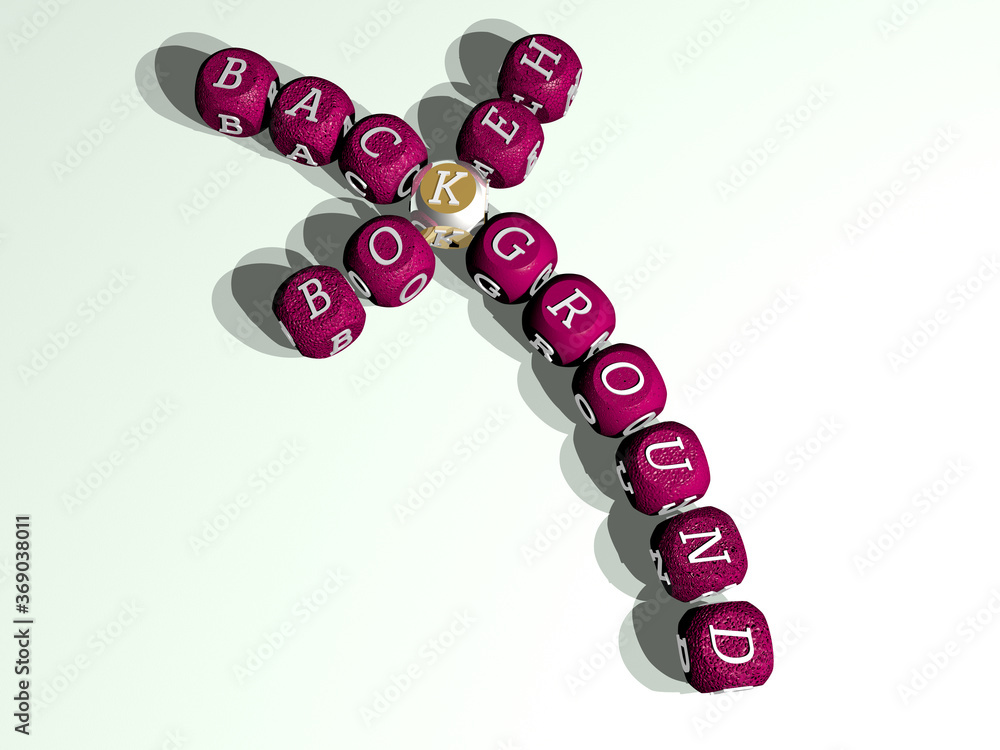 Poster combination of bokeh background built by cubic letters from the top perspective, excellent for the c