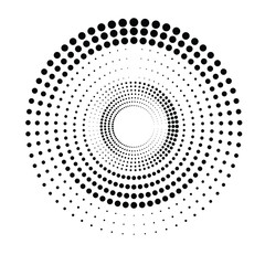 Halftone dots in circle form. round logo . vector dotted frame . design element