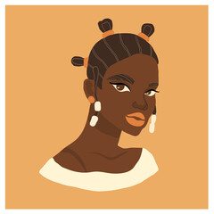 Beautiful African woman. Vector abstract modern portrait