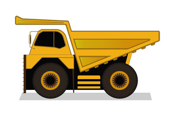 large dump truck drawing in vector