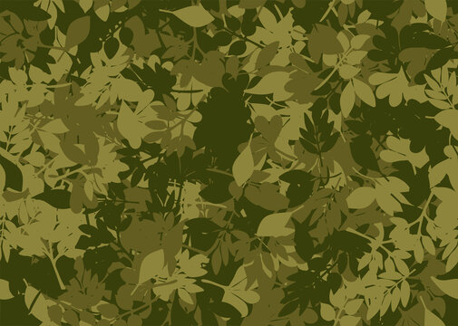 green colors repeatable leaves camouflage pattern