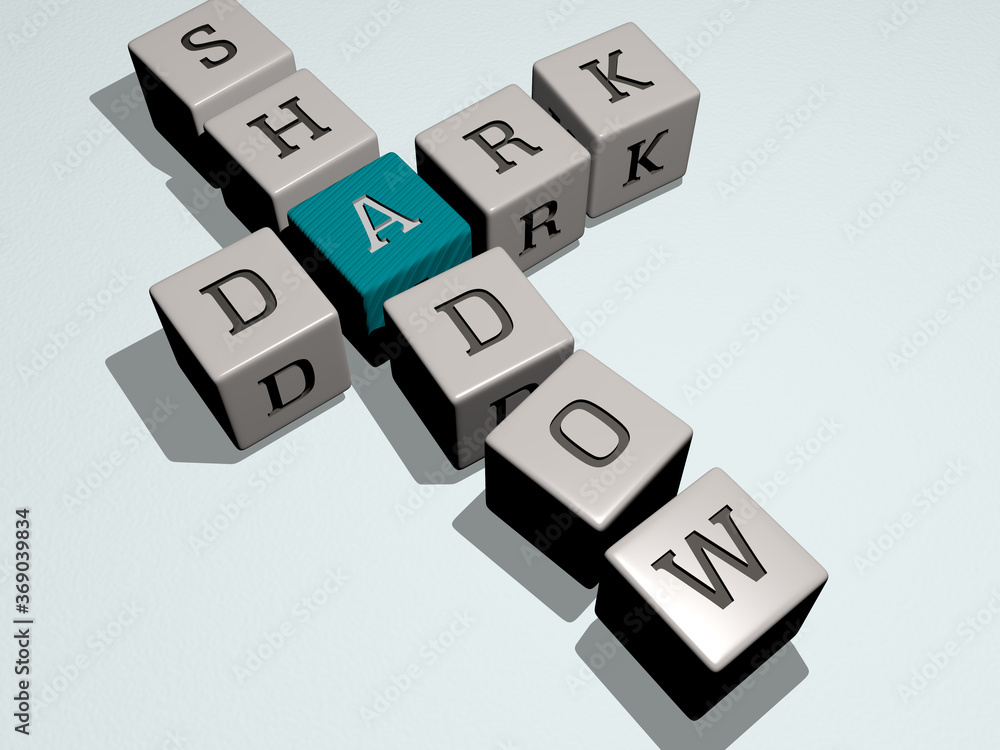 Poster combination of dark shadow built by cubic letters from the top perspective, excellent for the concep