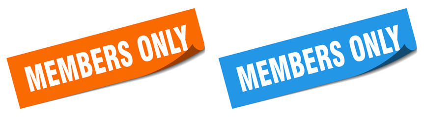 members only paper peeler sign set. members only sticker
