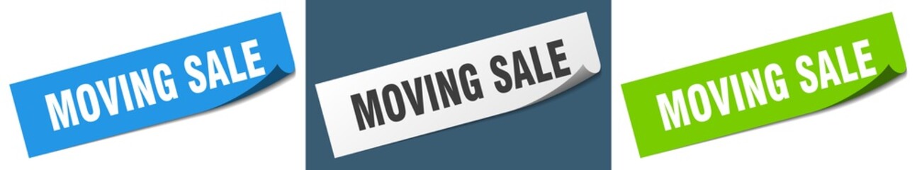 moving sale paper peeler sign set. moving sale sticker