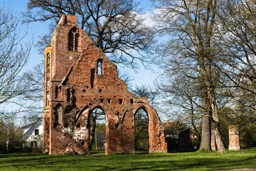 Fototapeta na wymiar Historical monastery ruin Eldena in Greifswald, Germany.