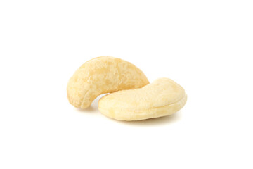 Fototapeta na wymiar Tasty cashew nuts isolated on white background. Vitamin food