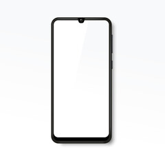 Realistic smartphone on a white background with shadow. Vector illustration