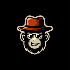awesome cool monkey logo illustrator