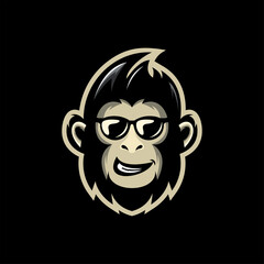 awesome cool monkey logo illustrator