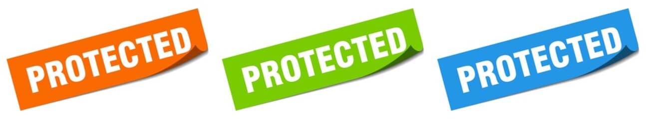 protected paper peeler sign set. protected sticker