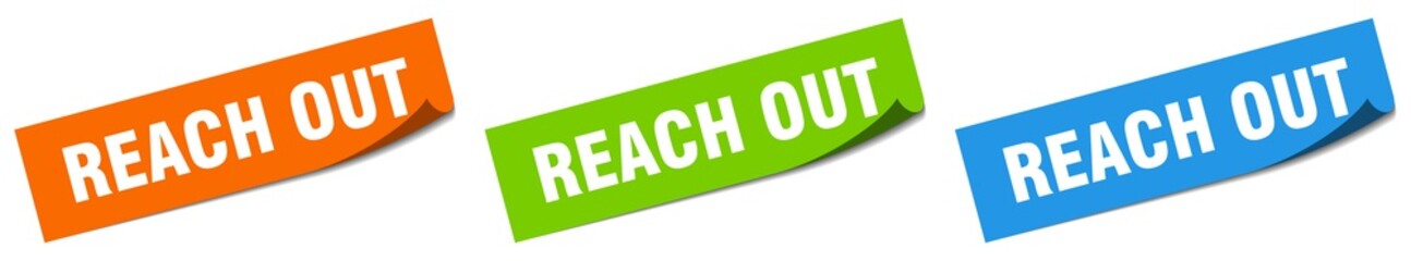 reach out paper peeler sign set. reach out sticker