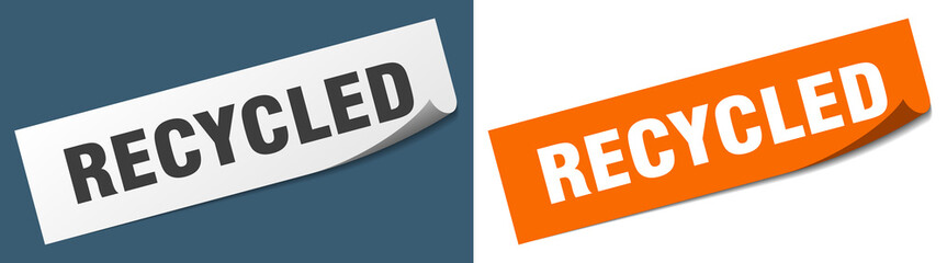 recycled paper peeler sign set. recycled sticker
