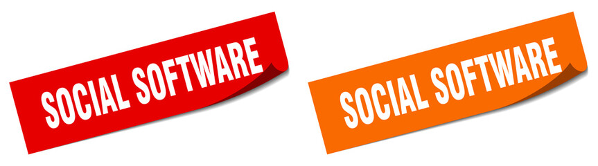 social software paper peeler sign set. social software sticker