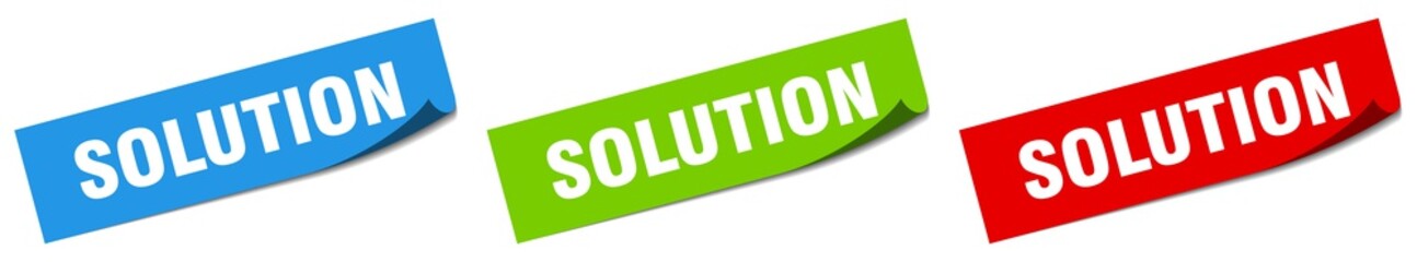 solution paper peeler sign set. solution sticker