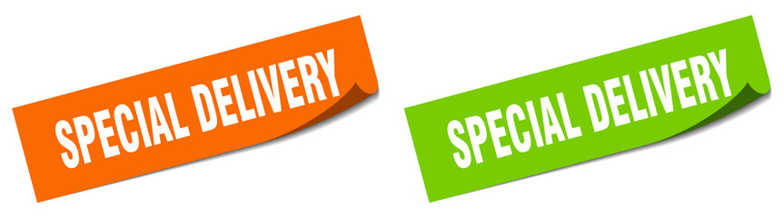 special delivery paper peeler sign set. special delivery sticker