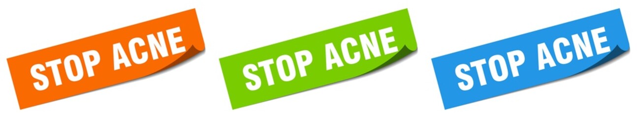 stop acne paper peeler sign set. stop acne sticker