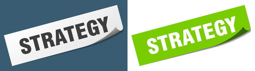 strategy paper peeler sign set. strategy sticker