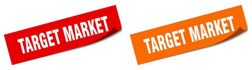 target market paper peeler sign set. target market sticker
