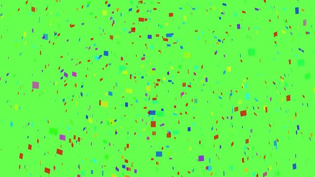 Colorful 3D animation of confetti falling on green screen so you can easily put it into your scene or video. Celebrate the holidays with it. 4K resolution. 