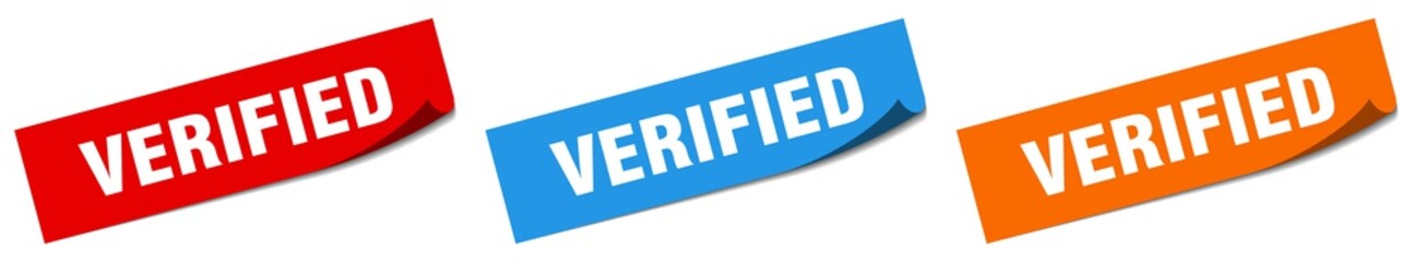 verified paper peeler sign set. verified sticker