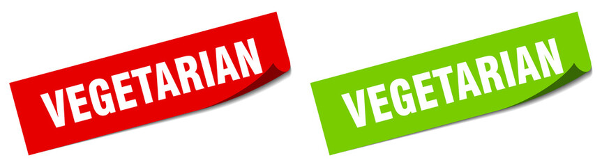 vegetarian paper peeler sign set. vegetarian sticker