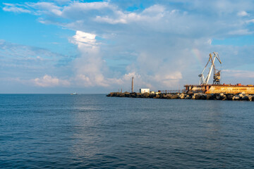 Obraz premium Black Sea coast, Port of Poti, Georgia.