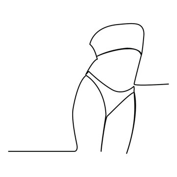 One Line Continuous Drawing Sporty Bra And Underwear