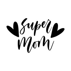 Happy mother's day. Lettering composition with floral doodle elements.