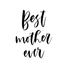 Happy mother's day. Lettering composition with floral doodle elements.