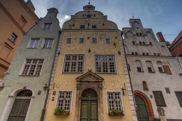The Three Brothers, three medieval houses in row and the oldest dwelling iin Riga, Latvia. Part of the UNESCO World Heritage old town of Rga.