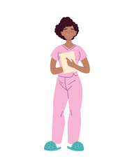 Isolated woman doctor with document vector design