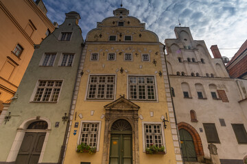 The Three Brothers, three medieval houses in row and the oldest dwelling iin Riga, Latvia. Part of the UNESCO World Heritage old town of Rga.