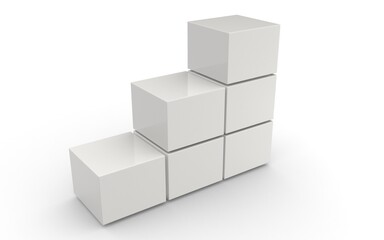 3D white box on white background