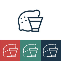 Line icon shot of tequila