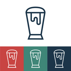 Linear vector icon with glass of beer