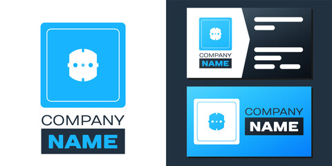 Logotype Electrical outlet icon isolated on white background. Power socket. Rosette symbol. Logo design template element. Vector.