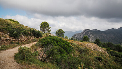Fototapeta na wymiar Sierra Bernia Mountains in Spain at Costa Brava region