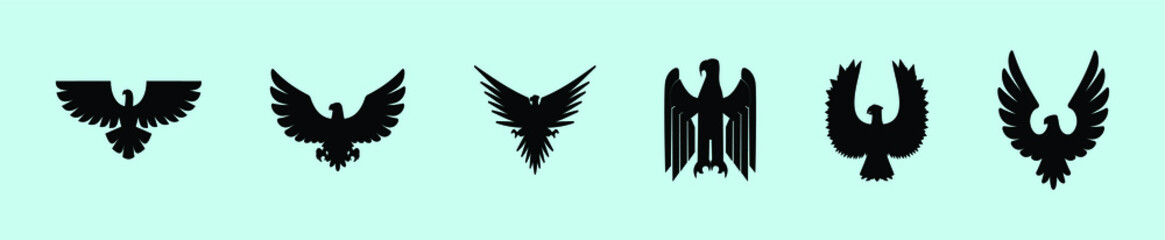 Bird symbol logo designs of freedom and independence isolated on blue