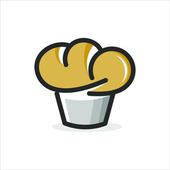 muffin cake vector bakery and pastry logo food industrial design element sweet dessert icon template idea