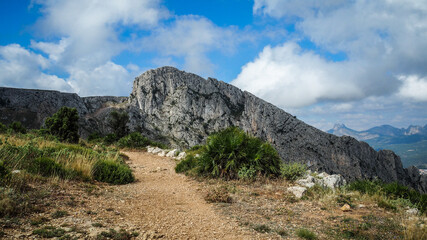 Sierra Bernia Mountains in Spain at Costa Brava region