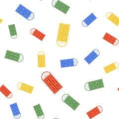 Color Closed door icon isolated seamless pattern on white background. Vector.