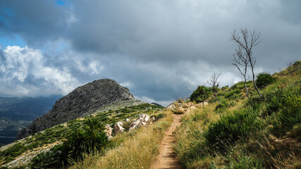 Sierra Bernia Mountains in Spain at Costa Brava region