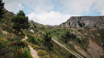 Fototapeta na wymiar Sierra Bernia Mountains in Spain at Costa Brava region